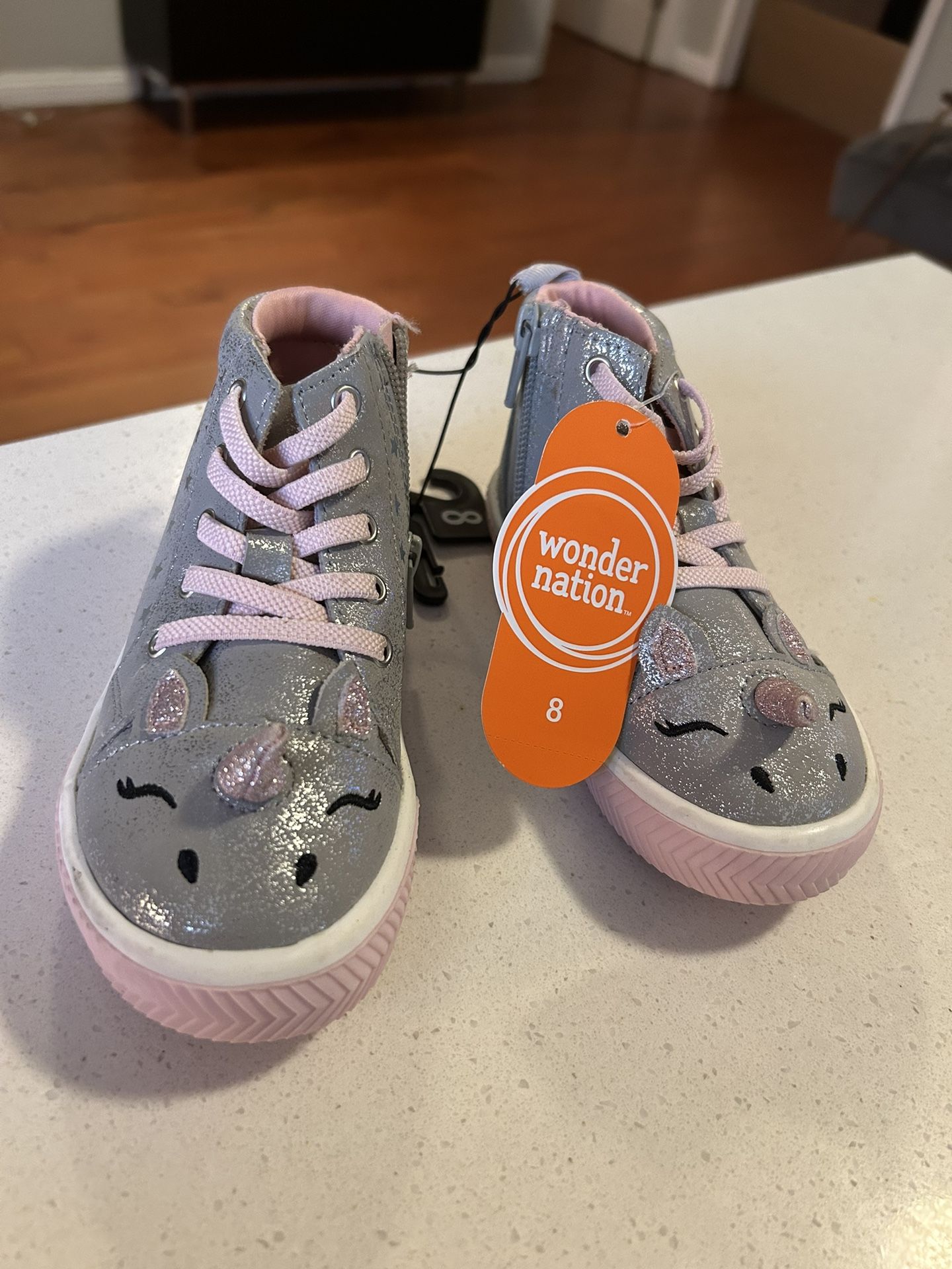 Cute Little Girl Sneakers Size 8