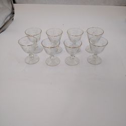 Vintage Libby Lilly Of The Valley Champagne Sherbert Glass Set Of 8