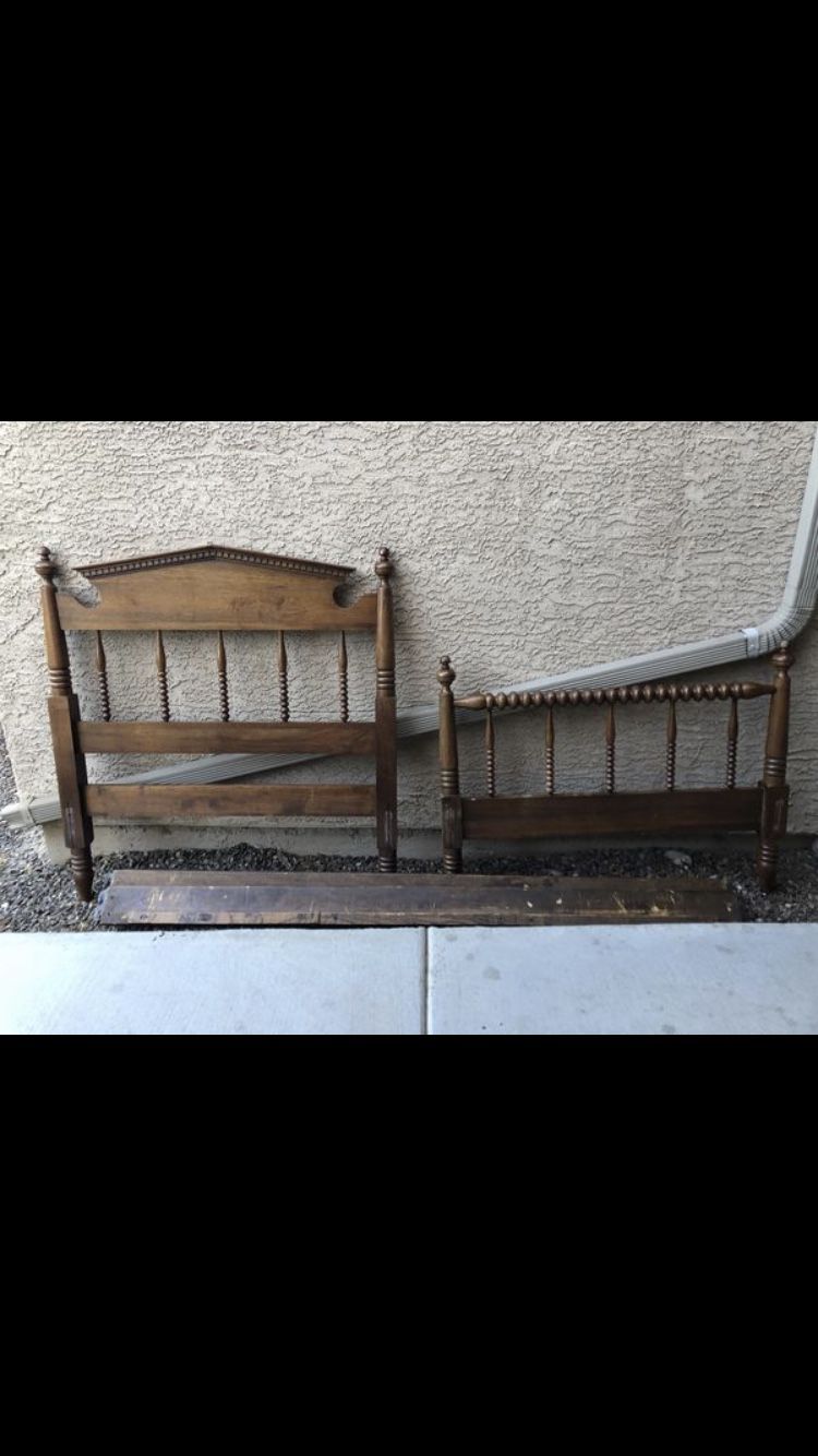 Pair of solid wood twin bed frames