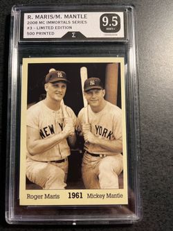 Mantle/ Maris ‘61 Season Card-Grade 9.5