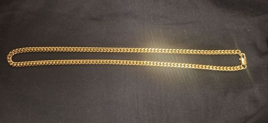 Gold-Tone Cuban Link Chain Necklace
