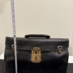 Vintage Leather Tool Work Bag With Trays