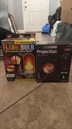 Bell+Howell Flame Bulb & LED Light Show Projection Bundle