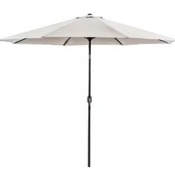 Brand New in Box 11 ft. Steel Market Tilt Patio Umbrella in Beige With Carrying Bag