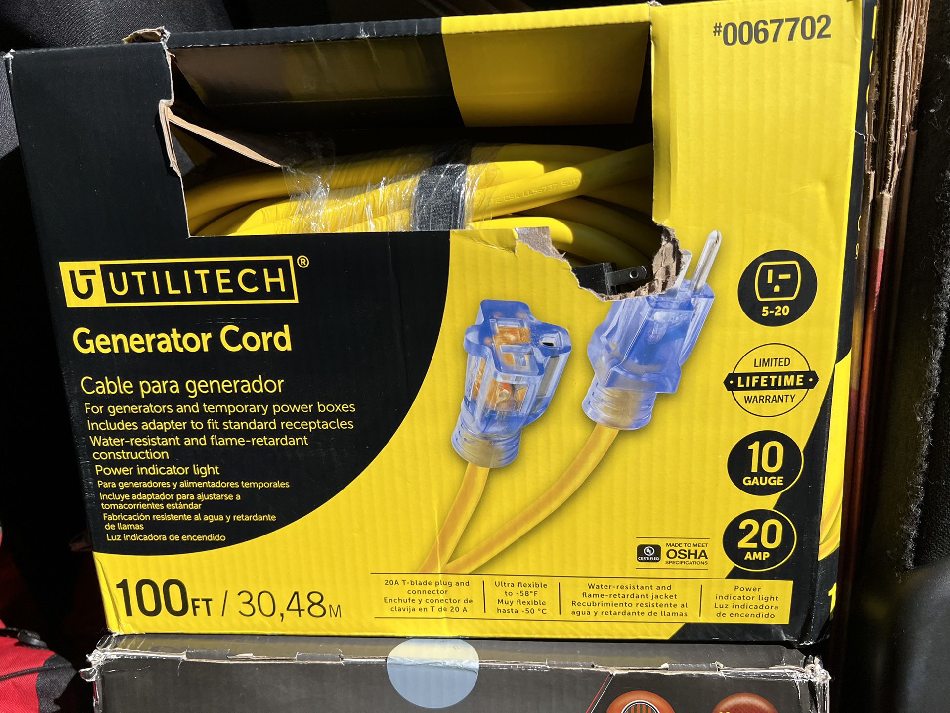 Utilitech  Utilitech Pro Generator Cord Item #67702 Model #UTP711935