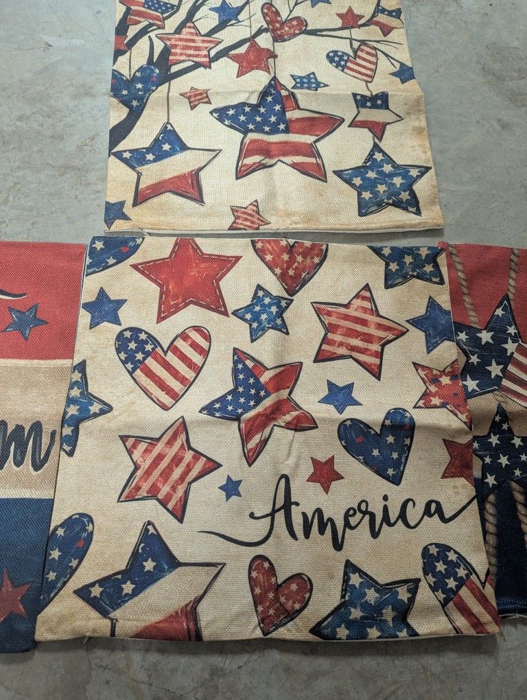 Patriotic Throw Pillow Covers