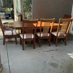 6 Chair Dining Table Solid Wood