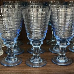 Vintage Blue Glass Goblets