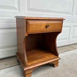 Small solid wood side table