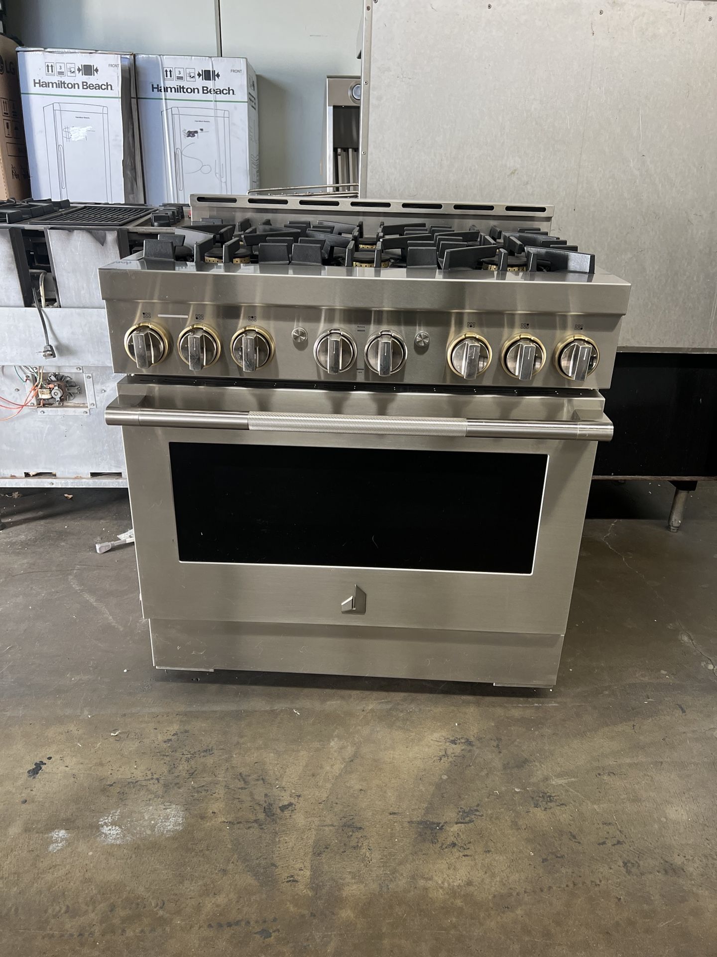 Jenn Air 36”Wide Stainless Steel All Gas Range Stove