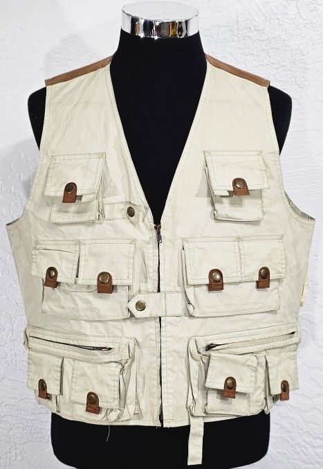Vintage Polo Ralph Lauren Vest Jacket Fishing Utility Cargo Sportsman USA 90s Medium 🔥