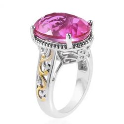 Karis Radiant Orchid Quartz Solitaire Ring in 18K Gold and Platinum Bond 