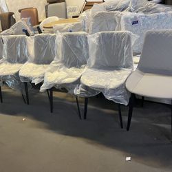 Dining Chairs Set of 6,  Modern Dining Room Chairs, Upholstered Faux Leather Dining Chair, Beige