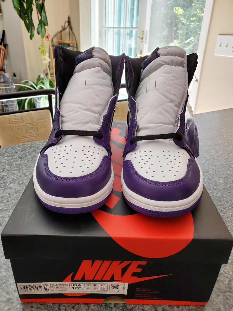 Jordan 1 Court Purple Size 10.5 DS