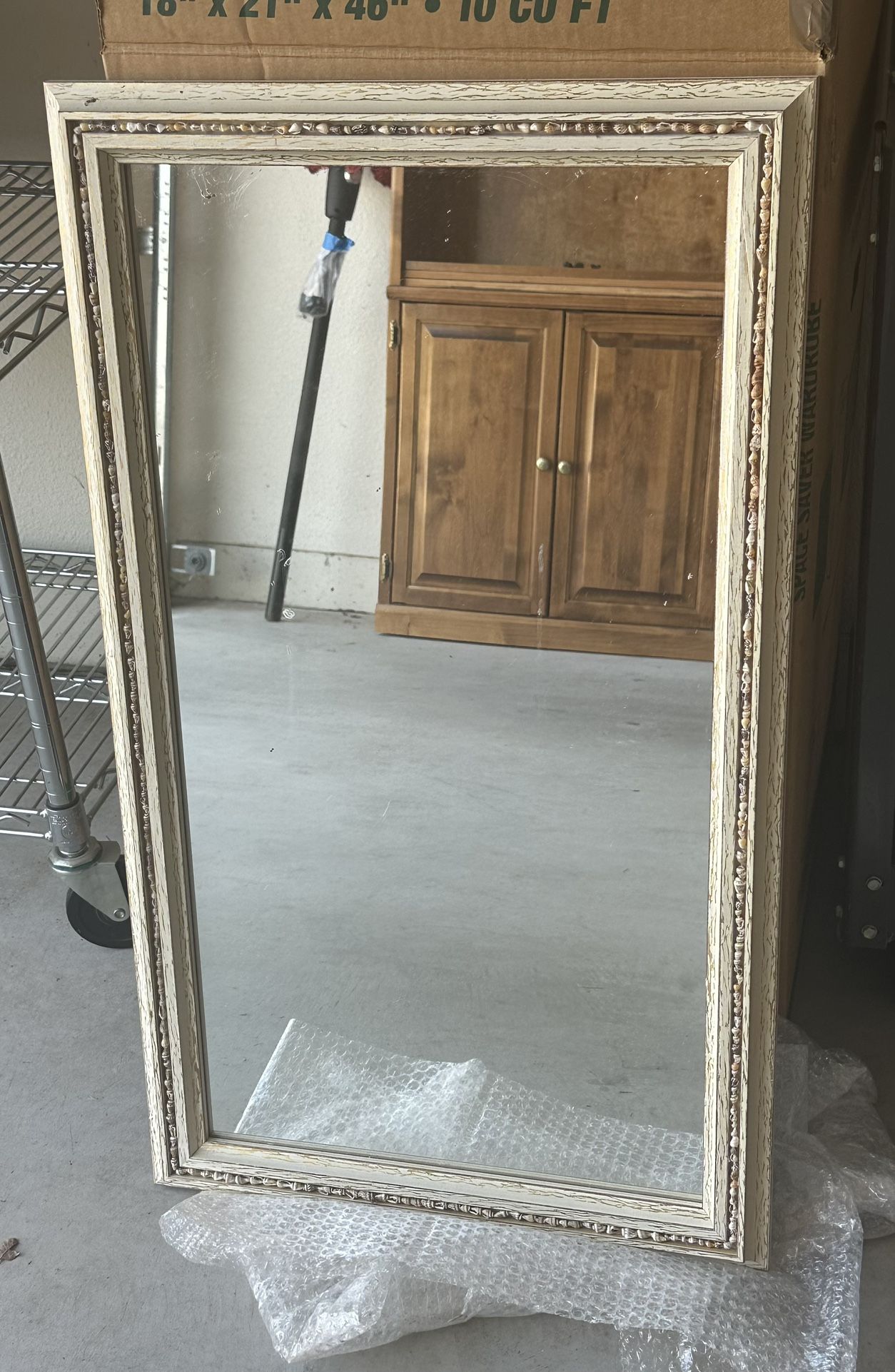 Wall Hanging Wood Framed Vintage Style Mirror 20 X 34