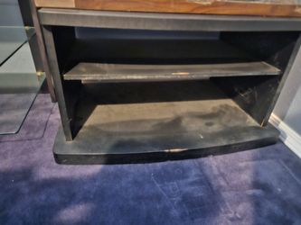 Entertainment/TV Stand(black)the Shelves Are A little Dusty And Dirty Old Pic,I Cleaned The Dirt Off