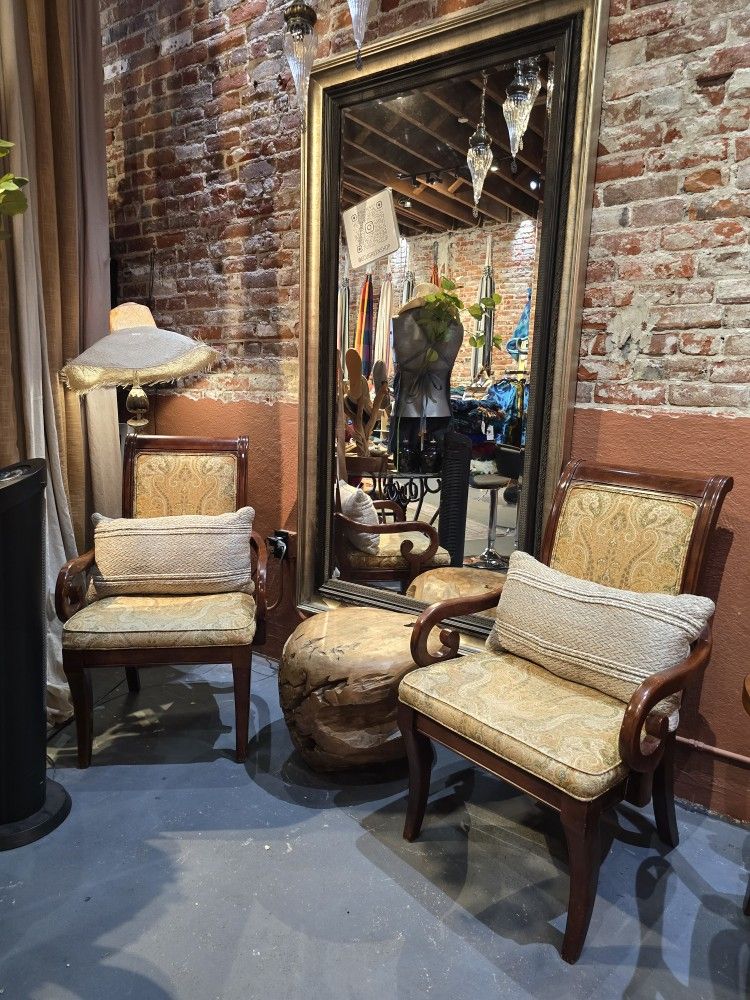 Vintage Hand Carved Arm Chairs