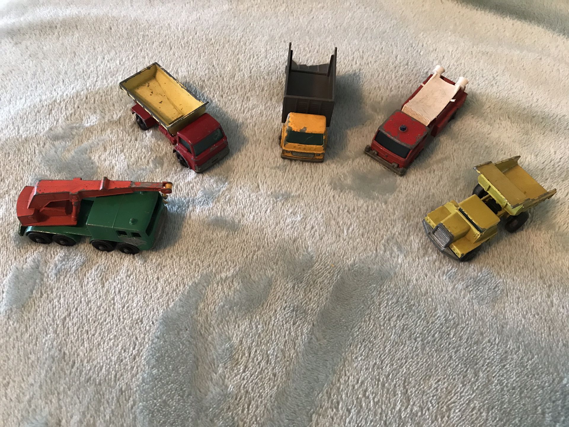 vintage toy metal trucks collection - used by another generation of children over 40 years ago