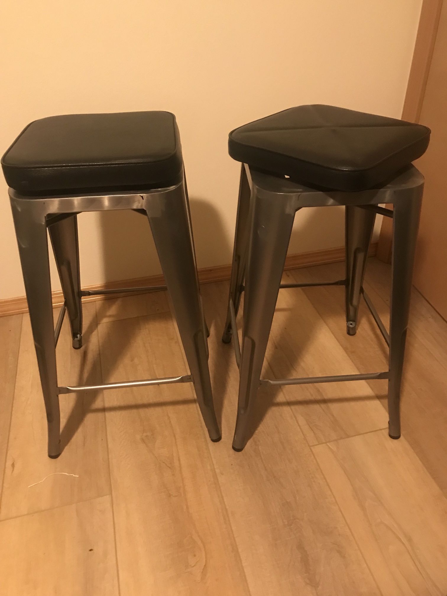 Metal Stools, Padded Swivel