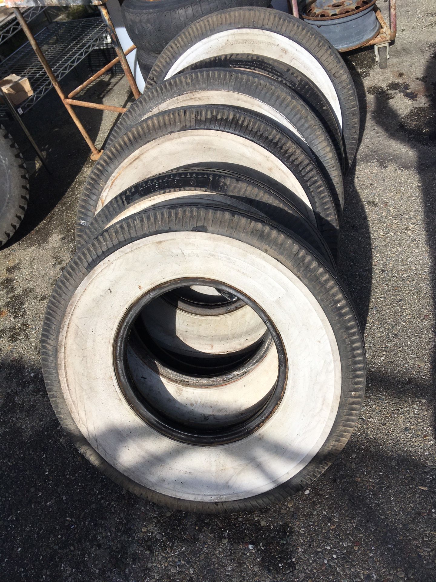 Just 2 left- 8.0-15” -2-7x15,White Wall Tires, old Tires, but Hold Air, $45 EA