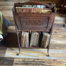 Hand Carved Wooden Antique magazine/album rack 