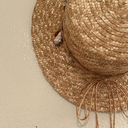 Wicker Sun Hat With Seashells 