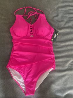 BMJL Women’s Tummy Controlled 1 Piece Swimsuit-Medium-Hot Pink