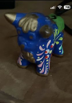 Hand-Painted Ceramic Pucara Bull Figurine