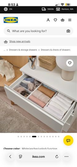 IKEA White Dresser with Storage Drawers