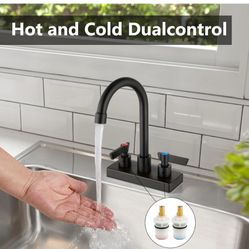 Bar Sink Faucet 4 Inch Center 2 Hole Deck Mount Bar Faucets for Sink K7