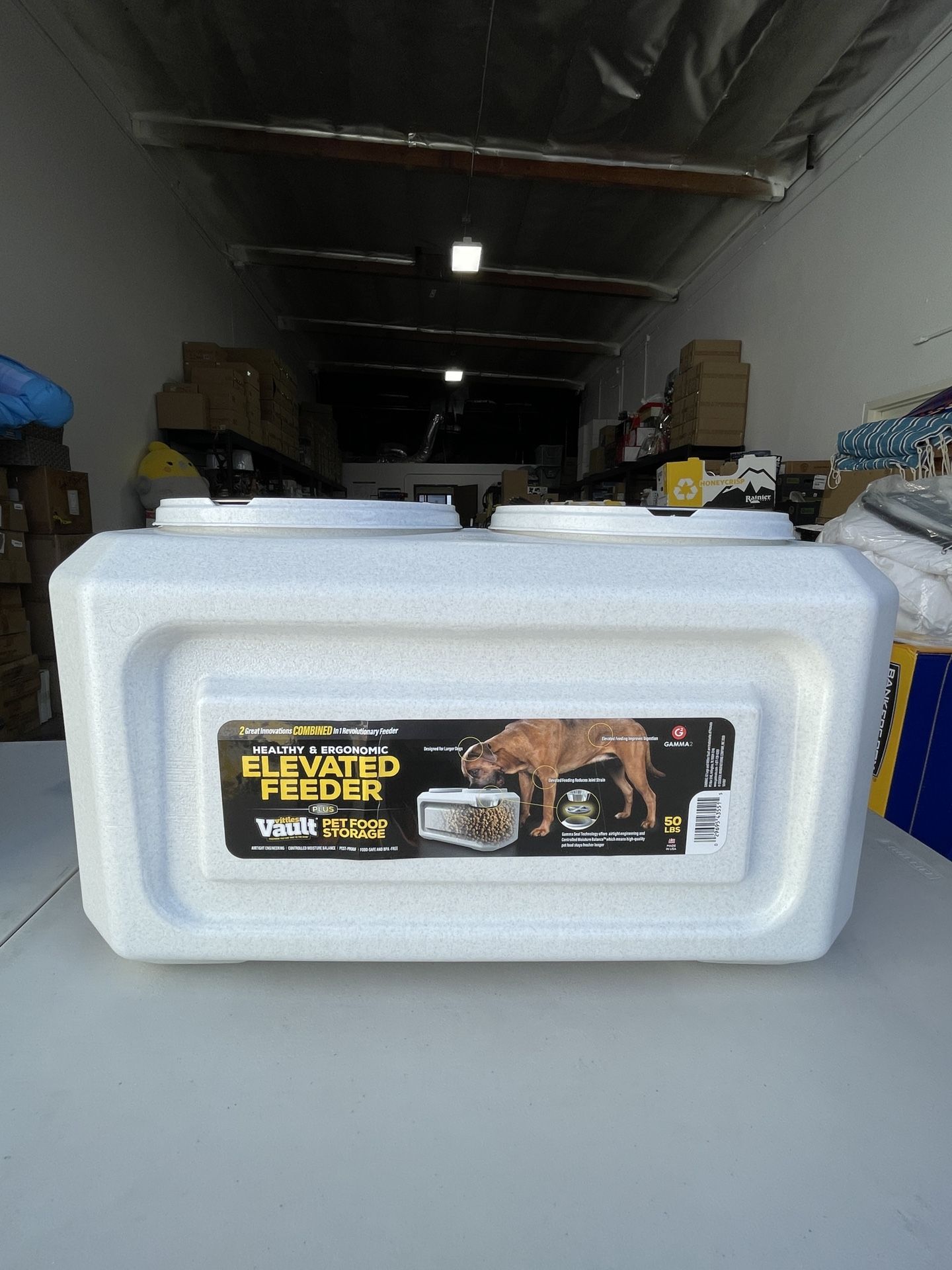 Gamma2 Vittles Vault 2in1 Elevated Stainless Steel Bowls Dog Feeder