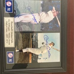 Joe DiMaggio And Mickey Mantle Signed Photo