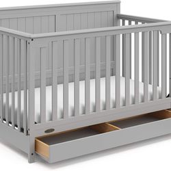 Graco Hadley 5-in-1 Convertible Crib with Drawer, Converts to Toddler Bed, Daybed and Full-Size Bed