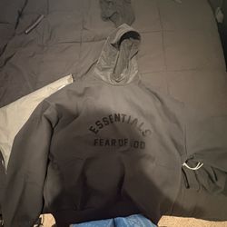 Fear of God Essentials Nylon Fleece Hoodie 'Jet Black/Jet Black'