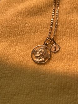 10k Gold Chain With Gold 14k Jesus Pendant