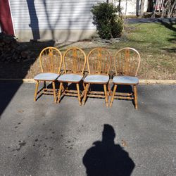 4 Solid Oak Dinaire Chairs # 5149