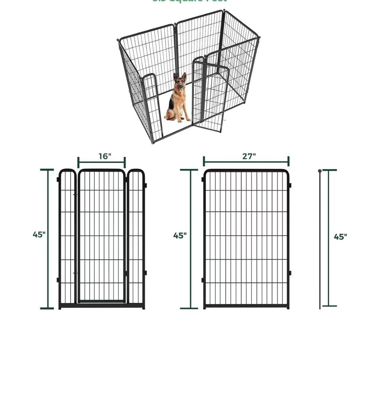 🥨Dog Playpen for Indoor Use - Stress-Free and Safe Play, Heavy Duty 45 Inch 6 Panels Dog Pen for Large Dogs, Black│Patented 