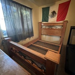 Queen Bed Frame And Dresser With Mirror 