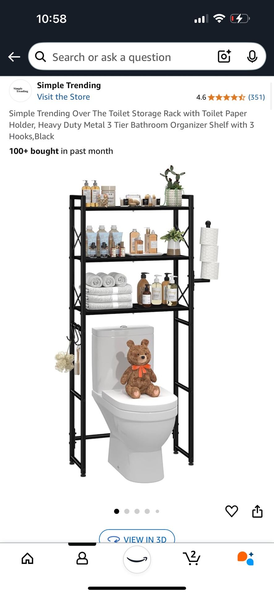 Over Toilet Storage Rack