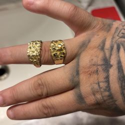 Non Plated Real 10k Nugget Rings 