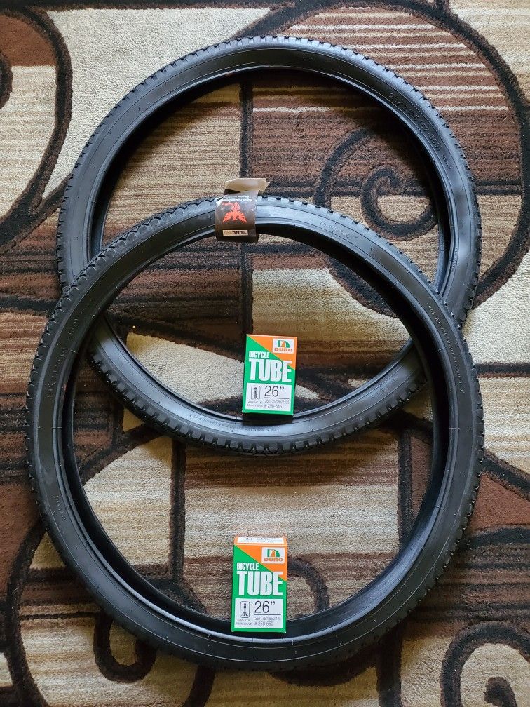 New Bmx Cruiser Tires 26" Solid Black Diamond Pattern