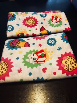Shopkins flannel Print Fabric Pieces