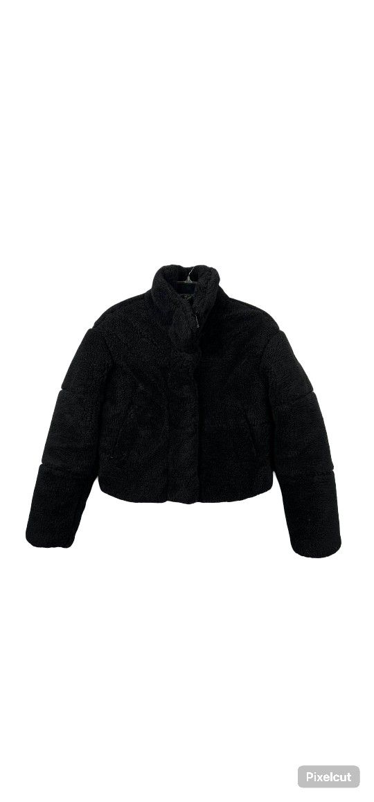 ALO YOGA Sherpa Snow Angel Puffer Jacket Women's Black Athleisure SZ SMALL