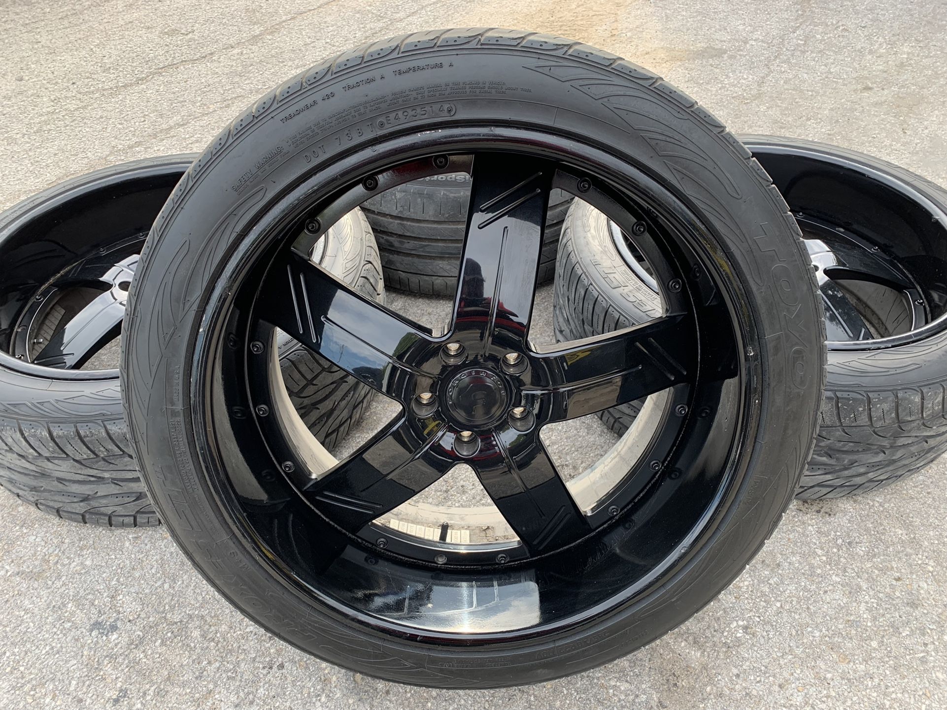 22” Black Forgiato Rims And Tires 22 Forgiatos Wheels 22s Forgis Rines Con Llantas Range Rover Land Rover BMW 5 Lug 5x120 Bolt pattern Chevy Camaro 24