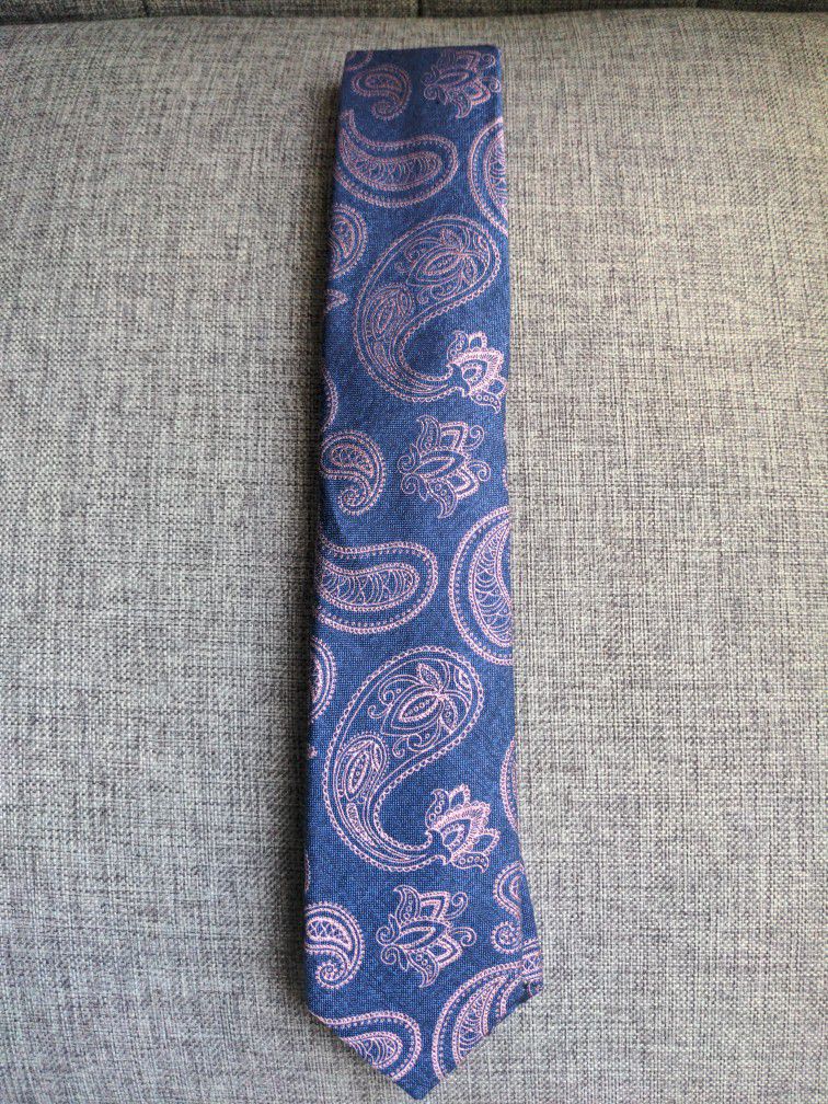 Pink & Blue Paisley Tie