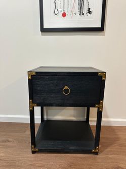 NY: Side Table with Gold Accents