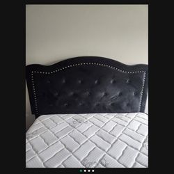 Avery Black Velvet Bed Frame And Mattress 