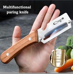 Vegetable Peeler with Wooden Handle and Bottle Opener