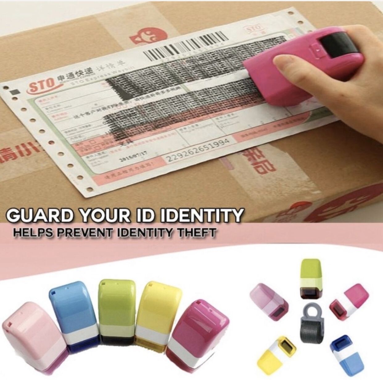 Identity theft Protection Stamp Roller data block guard