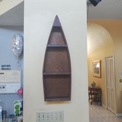 Vintage Wall Mount Boat Canoe Bookshelf